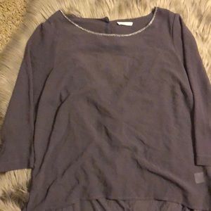 Lavender blouse with cut out in back